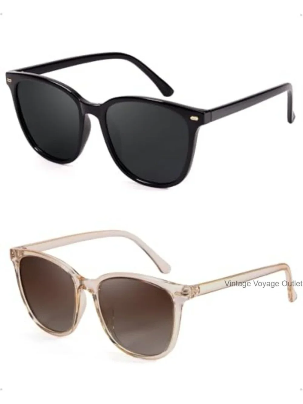 2 Pack Polarized UV400 Protection Big Frame Sunglasses for Women Trendy Stylish